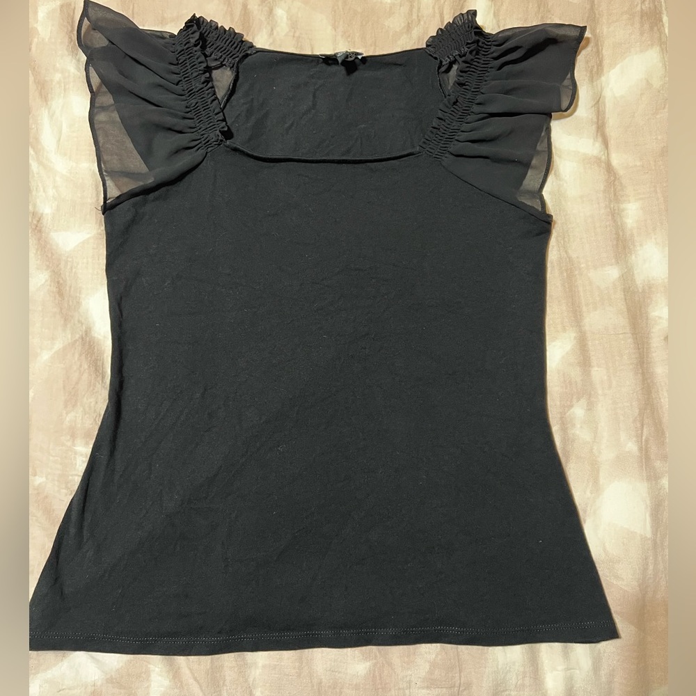 Express Ruffle Sleeve Cotton Top